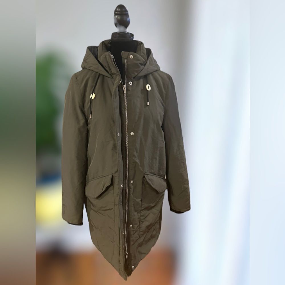 Zara Outerwear Hooded Winter Snow Ski Quilted Parka Size M - Picture 10 of 16